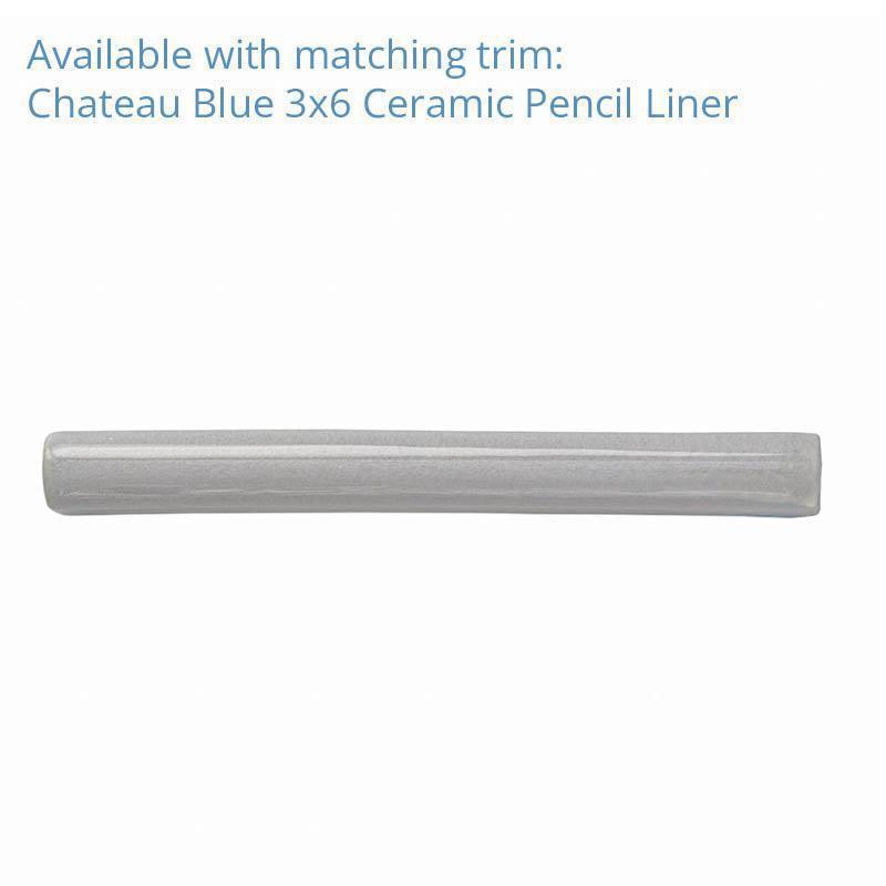 Chateau Blue Sprig Ceramic Mosaic Tile | Tile Club