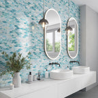 Coastal Dreams Elongated Hex Glass Mosaic Tile | Tile Club