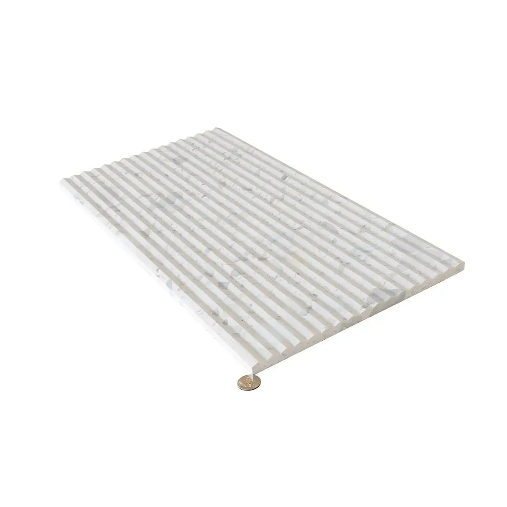 Coastal Sky Ridged Terrazzo Tile 12" x 24" | Tile Club