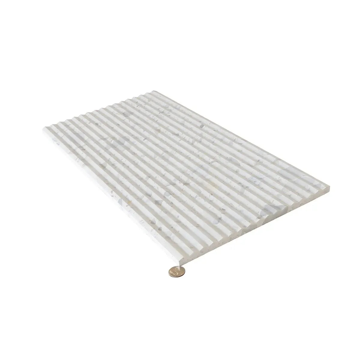 Coastal Sky Ridged Terrazzo Tile 12" x 24" | Tile Club