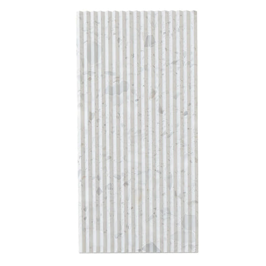 Coastal Sky Ridged Terrazzo Tile Sample | Tile Club