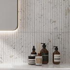 Coastal Sky Ridged Terrazzo Tile 12" x 24" | Tile Club