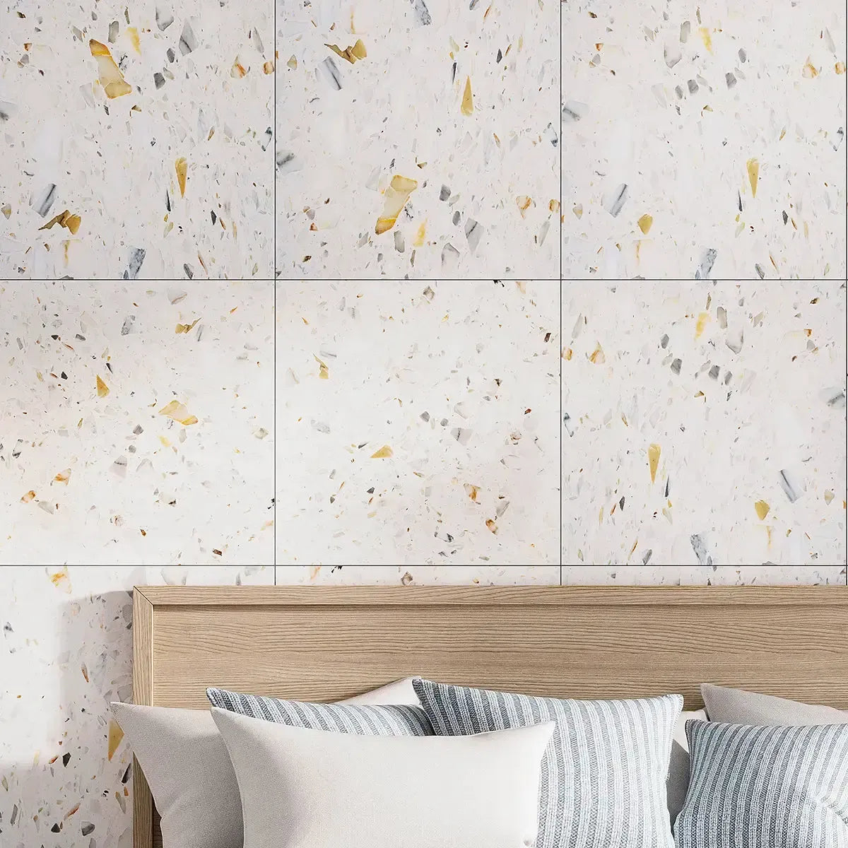 Coastal Sky Terrazzo Concrete Tile for a Beachy Bedroom Backsplash