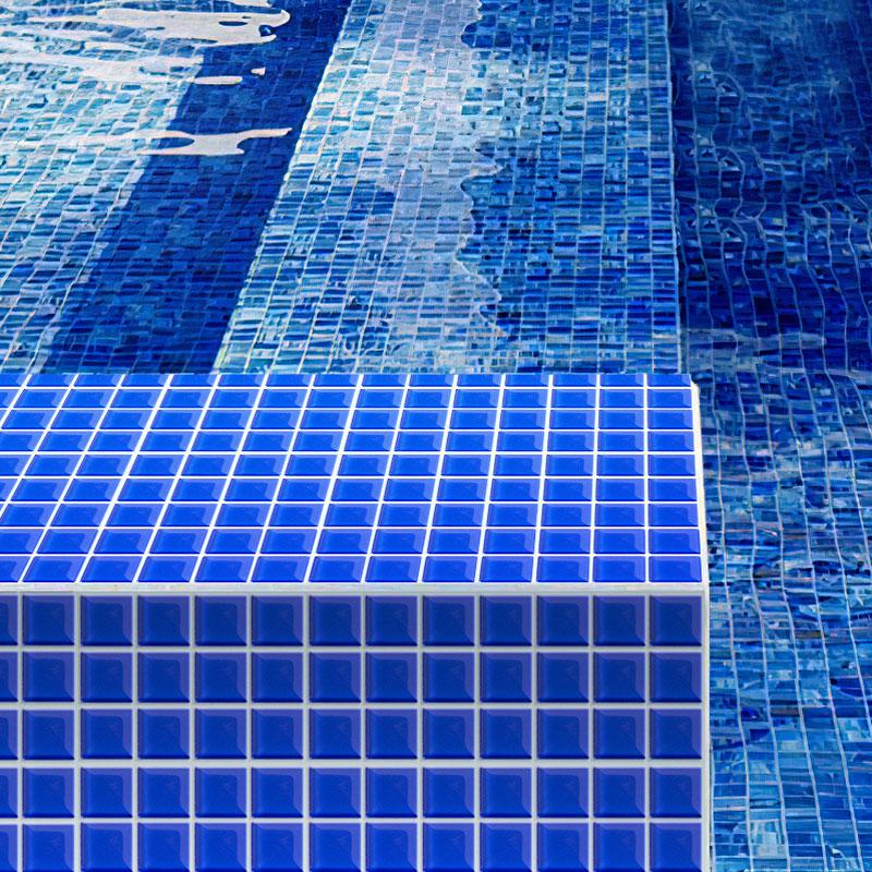Cobalt Blue Square Glass Mosaic Tile 1x1 | Tile Club