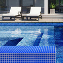 Cobalt Blue Square Glass Mosaic Tile 1x1 Outdoor Poolside