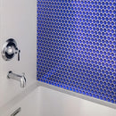 Cobalt Blue Penny Round Glass Tile | Tile Club