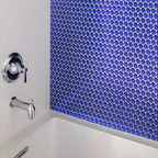 Cobalt Blue Penny Round Glass Tile | Tile Club
