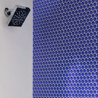 Cobalt Blue Penny Round Glass Tile | Tile Club