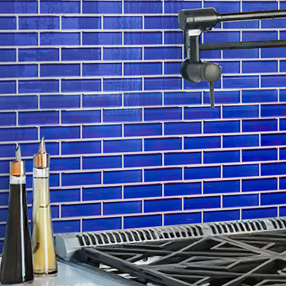 Cobalt Blue Glass Brick Tile