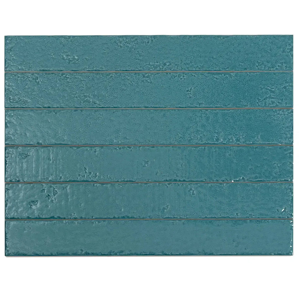 Colobric Bright Teal Brick 2x16 Ceramic Wall Tile | Tile Club