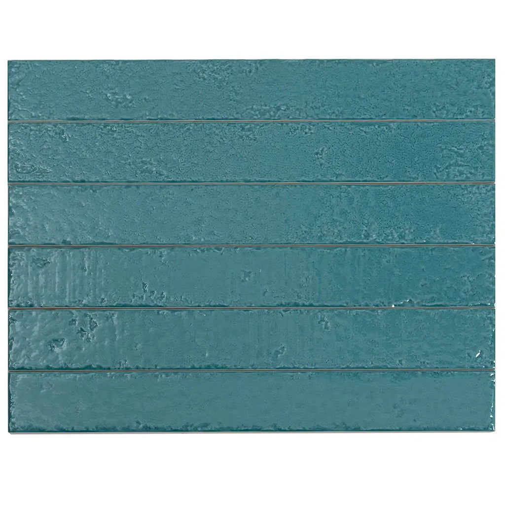 Colobric Bright Teal Brick 2x16 Ceramic Wall Tile | Tile Club