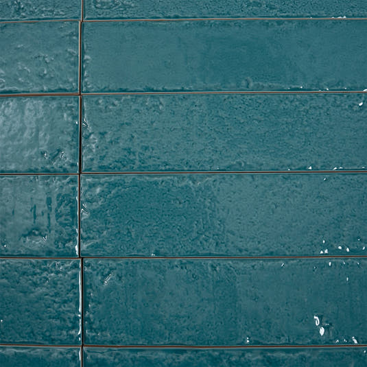 Colobric Bright Teal Brick 2x16 Ceramic Wall Tile | Tile Club