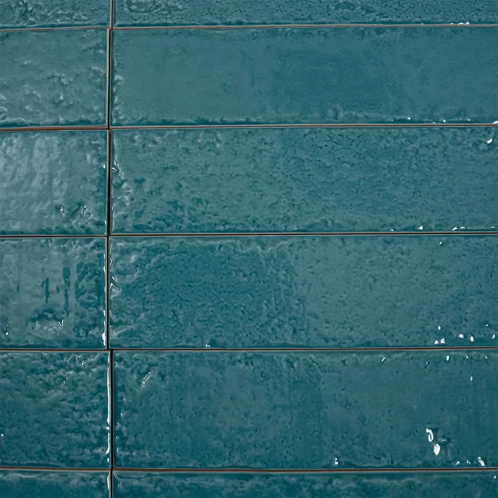 Colobric Bright Teal Brick 2x16 Ceramic Wall Tile | Tile Club
