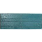 Colobric Bright Teal Brick 2x16 Ceramic Wall Tile | Tile Club