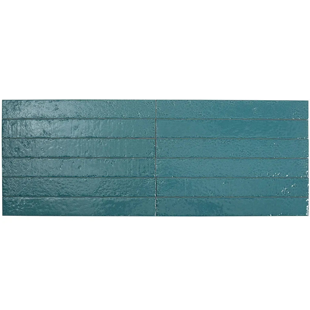 Colobric Bright Teal Brick 2x16 Ceramic Wall Tile | Tile Club