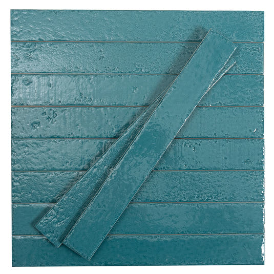 Colobric Bright Teal Brick 2x16 Ceramic Wall Tile | Tile Club