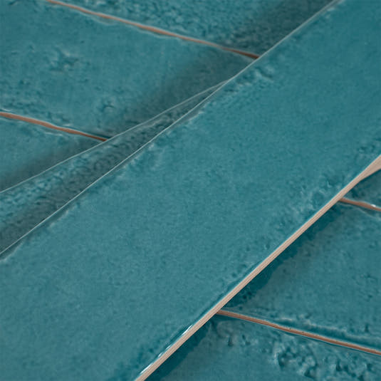 Colobric Bright Teal Brick 2x16 Ceramic Wall Tile | Tile Club