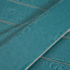 Colobric Bright Teal Brick 2x16 Ceramic Wall Tile | Tile Club