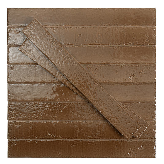 Colobric Brown Brick 2x16 Ceramic Wall Tile | Tile Club