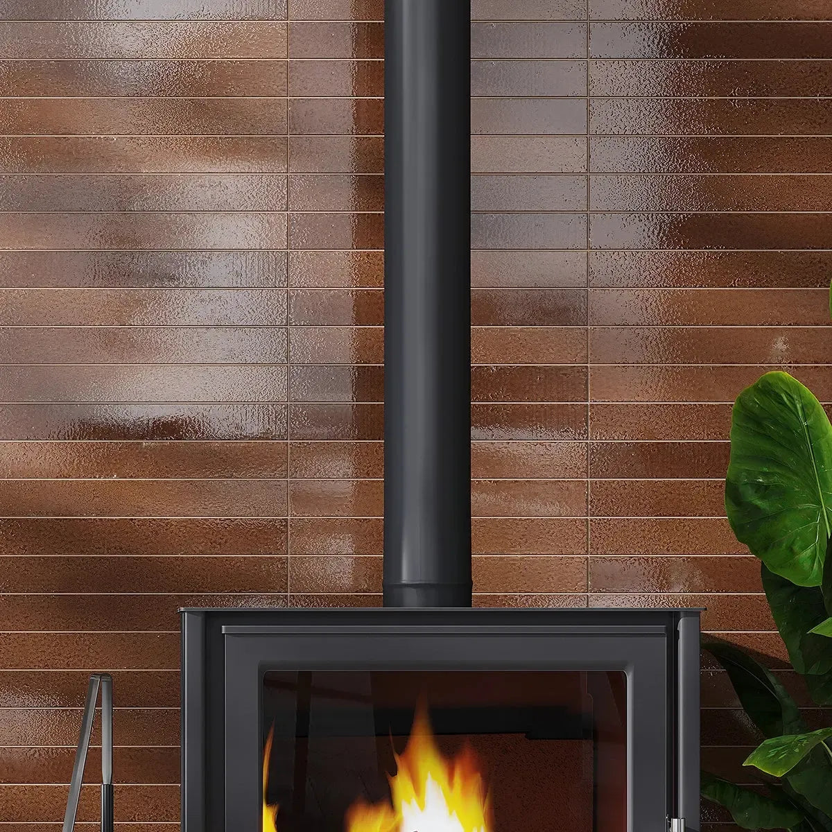 Colobric Brown Brick 2x16 Ceramic Wall Tile