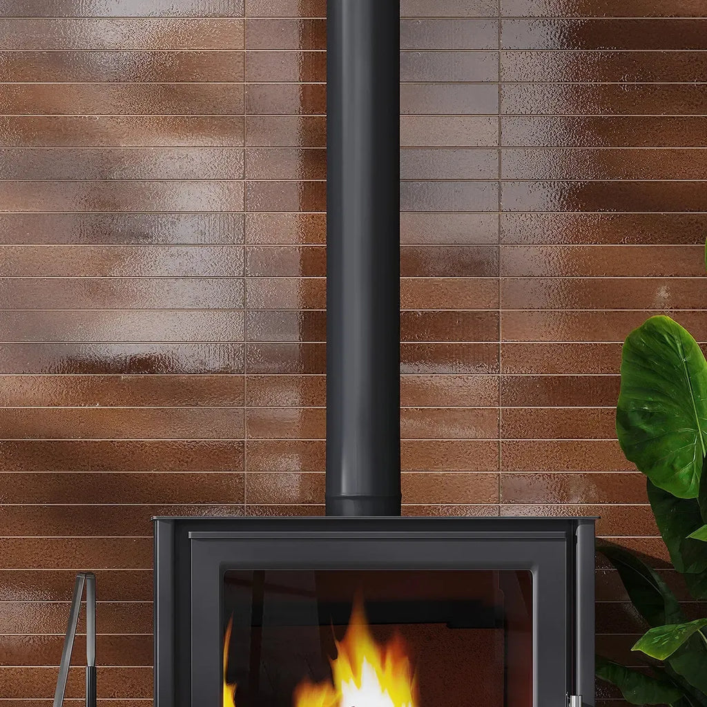 Colobric Brown Brick 2x16 Ceramic Wall Tile