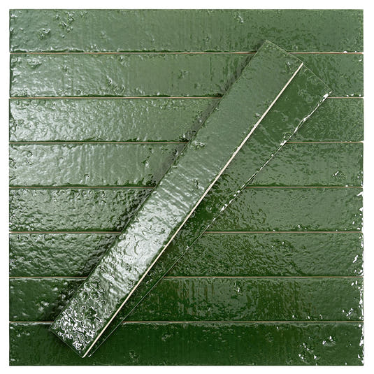 Colobric Green Brick 2x16 Ceramic Wall Tile | Tile Club