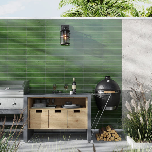 Colobric Green Brick 2x16 Ceramic Wall Tile | Tile Club