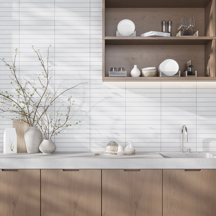 Colobric White Brick 2x16 Ceramic Wall Tile | Tile Club