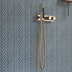 Cool Gray Herringbone Glass Tile | Tile Club
