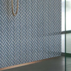 Cool Gray Herringbone Glass Tile | Tile Club