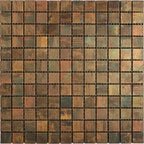 Copper square metal mosaic tile