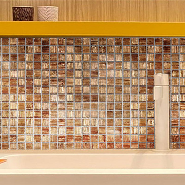 Copper Shimmer Mixed Squares Glass Pool Tile | Tile Club