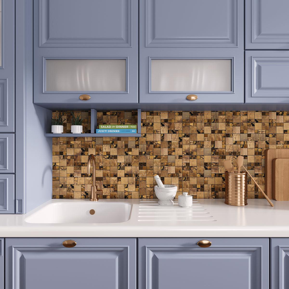 Copper Square And Dot Metal Mosaic Tile | Tile Club