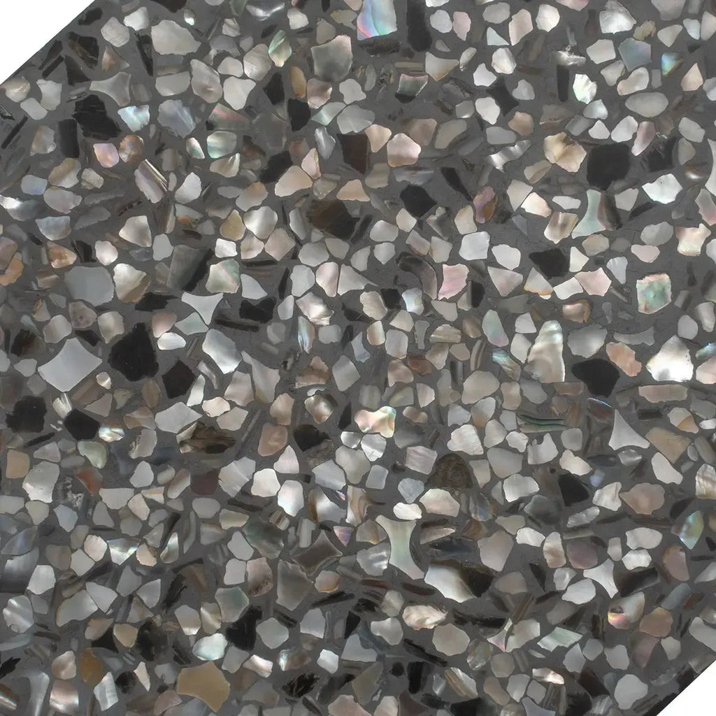 Corazza Black Sand Shell and Terrazzo Hexagon Tile | Tile Club