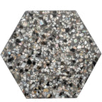 Corazza Black Sand Shell and Terrazzo Hexagon Tile | Tile Club
