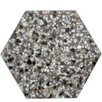 Corazza Black Sand Shell and Terrazzo Hexagon Tile | Tile Club