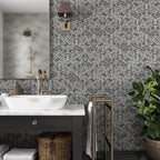 Corazza Black Sand Shell and Terrazzo Hexagon Tile | Tile Club