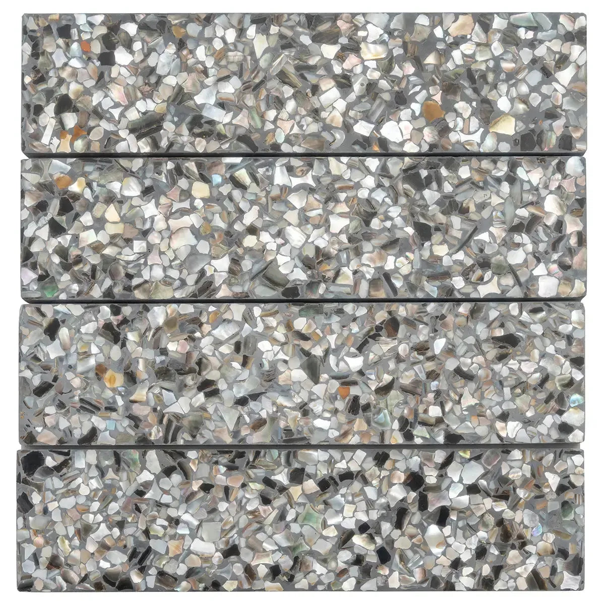 Corazza Black Sand Shell and Terrazzo Subway Tile | Tile Club