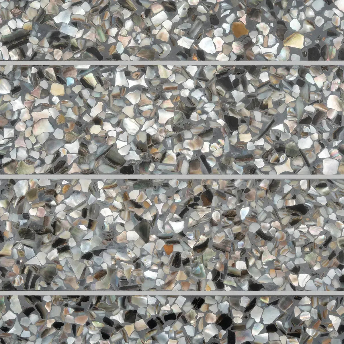 Corazza Black Sand Shell and Terrazzo Subway Tile | Tile Club