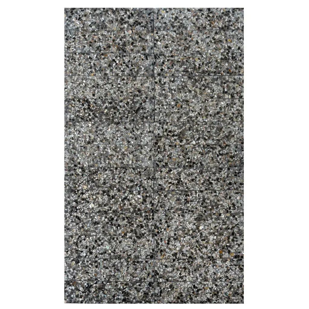 Corazza Black Sand Shell and Terrazzo Subway Tile | Tile Club