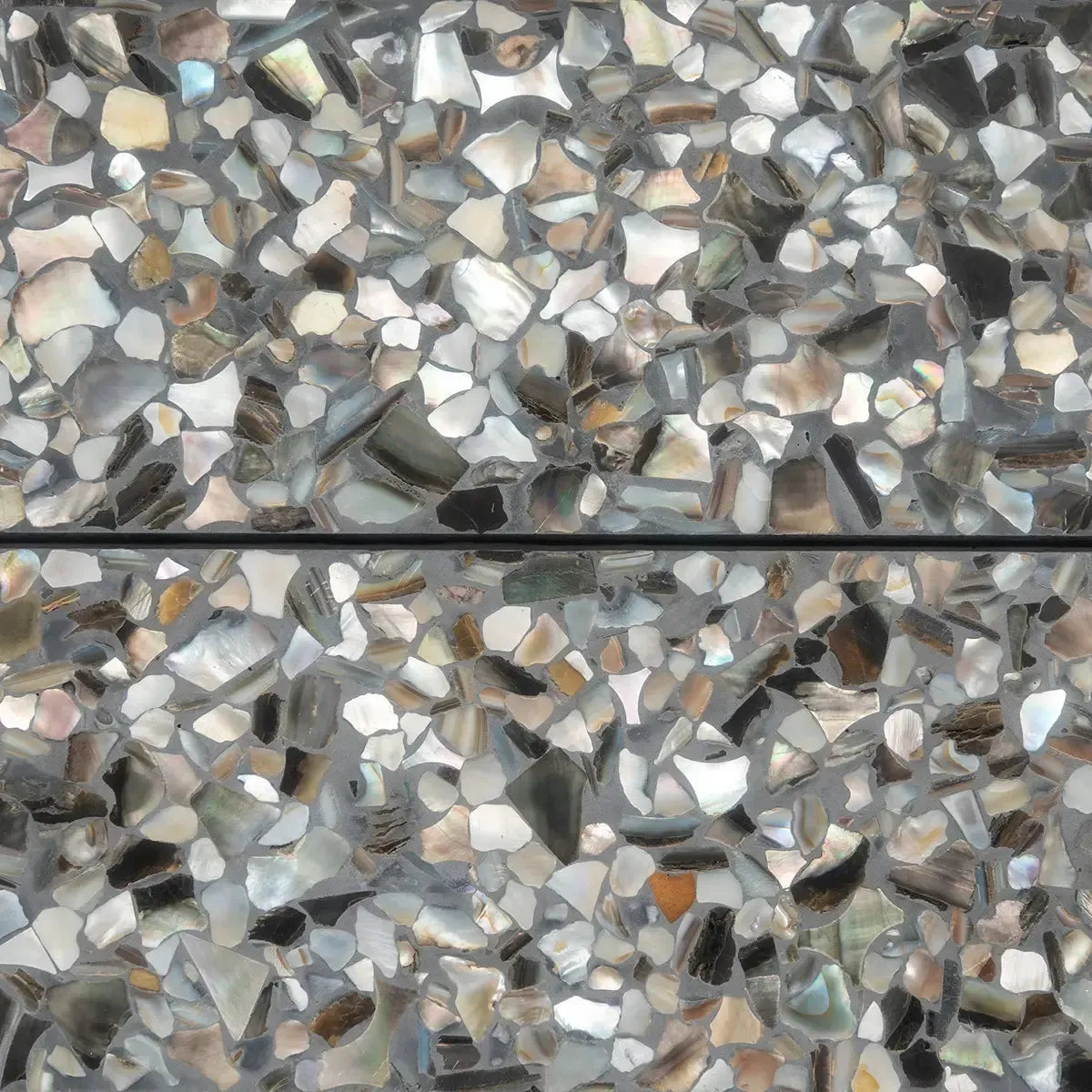 Corazza Black Sand Shell and Terrazzo Subway Tile | Tile Club