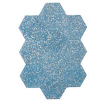 Corazza Ocean Blue Shell and Terrazzo Hexagon Tile | Tile Club