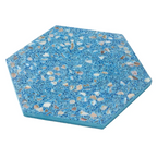 Corazza Ocean Blue Shell and Terrazzo Hexagon Tile | Tile Club