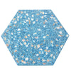 Corazza Ocean Blue Shell and Terrazzo Hexagon Tile