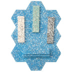 Corazza Ocean Blue Shell and Terrazzo Hexagon Tile | Tile Club