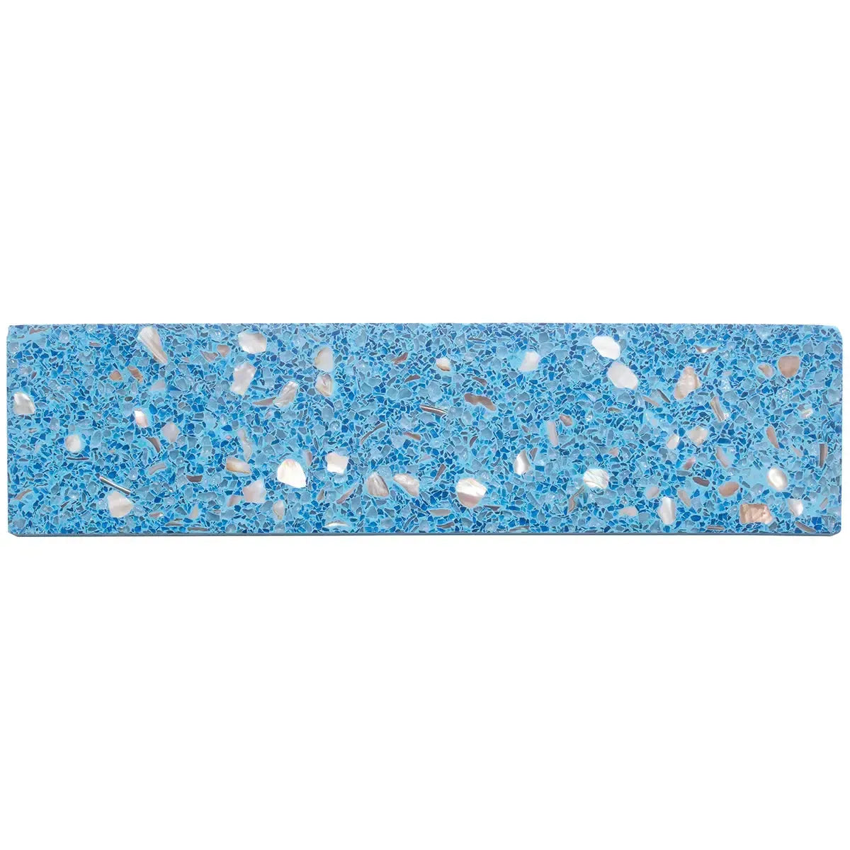 Corazza Ocean Blue Shell and Terrazzo Subway Tile | Tile Club