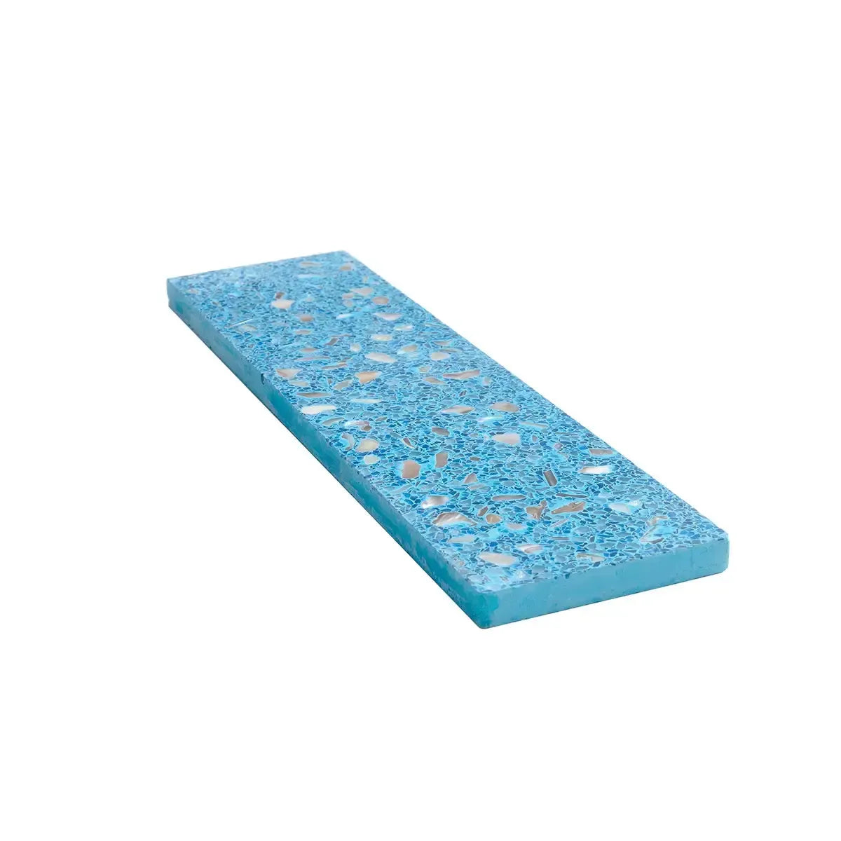 Corazza Ocean Blue Shell and Terrazzo Subway Tile | Tile Club