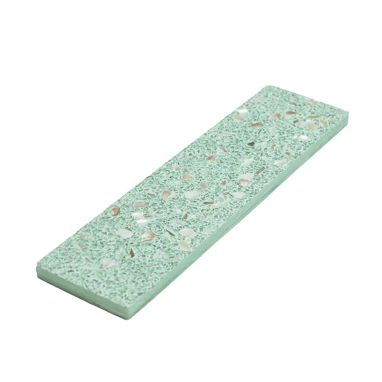 Corazza Tropical Green Shell and Terrazzo Subway Tile | Tile Club