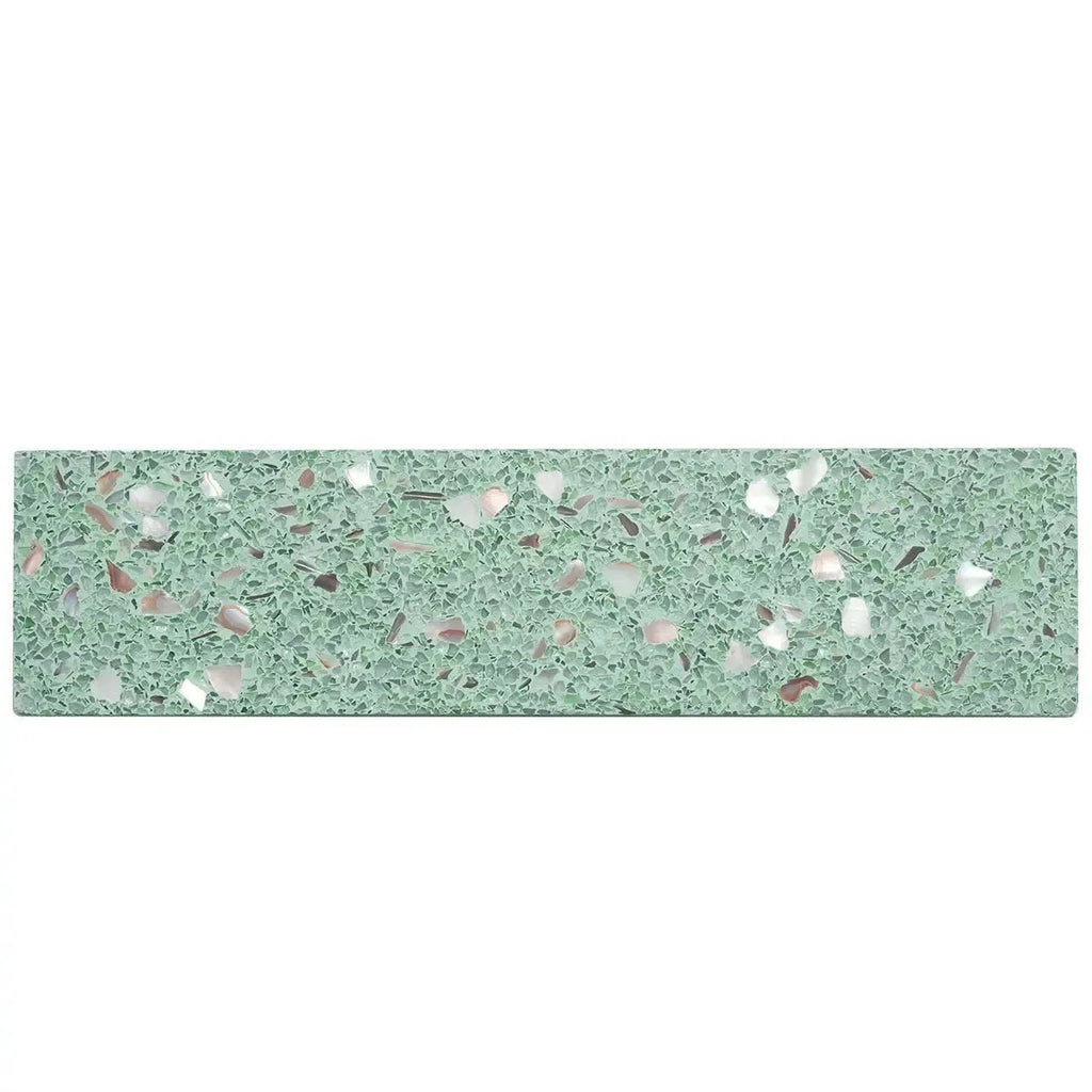 Corazza Tropical Green Shell and Terrazzo Subway Tile | Tile Club