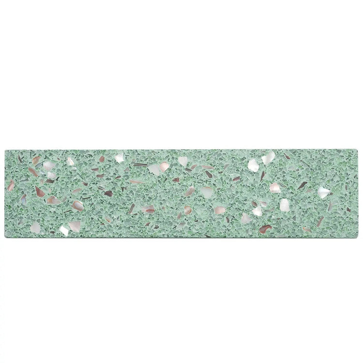 Corazza Tropical Green Shell and Terrazzo Subway Tile | Tile Club